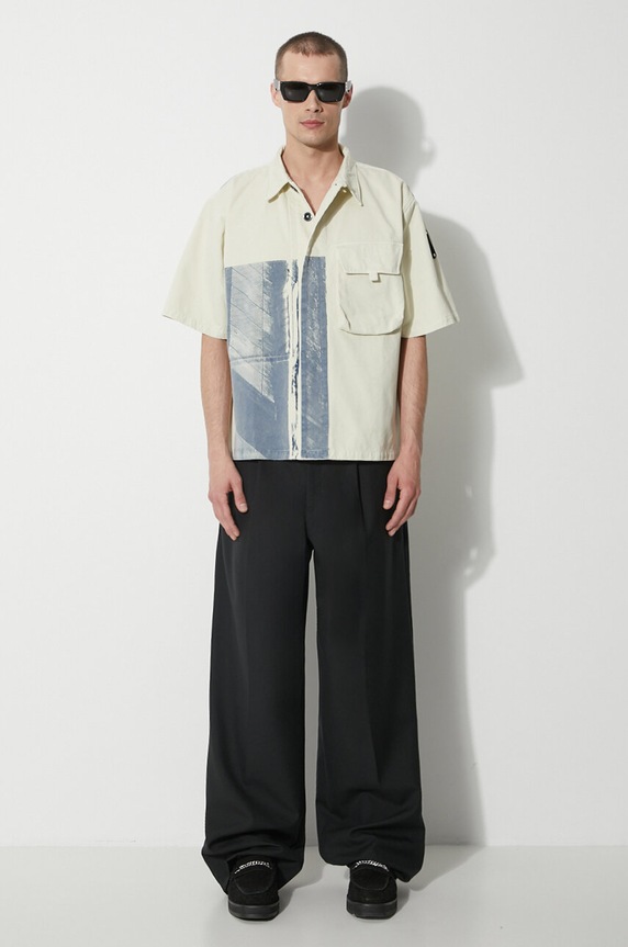 Памучна риза A-COLD-WALL* Strand Overshirt ACWMSH131 бежов SS24