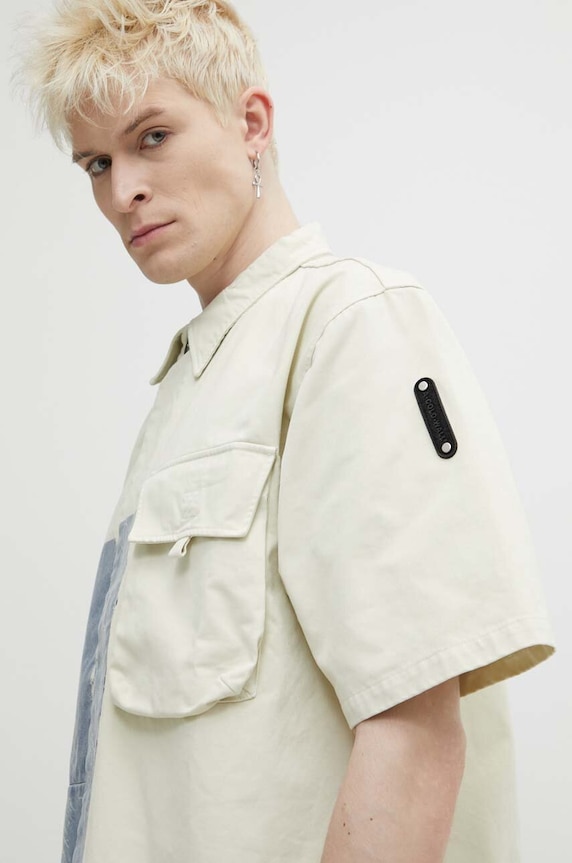 Bavlnená košeľa A-COLD-WALL* Strand Overshirt béžová ACWMSH131