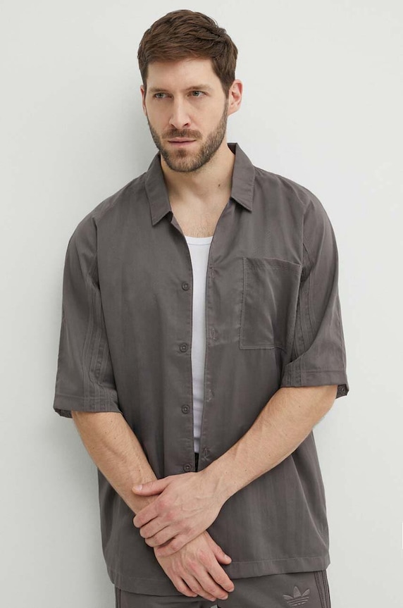 Košeľa adidas Originals relaxed sivá IT7439