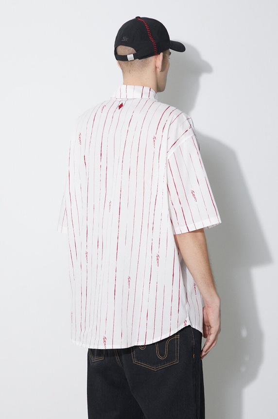 Odjeća Pamučna košulja Marcelo Burlon County Pinstripes Over Shirt CMGG004S24FAB0010128 bijela