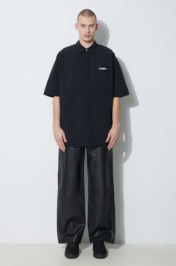 Košile Marcelo Burlon Logo Nylon Over Shirt CMGG005S24FAB0011001 černá SS24