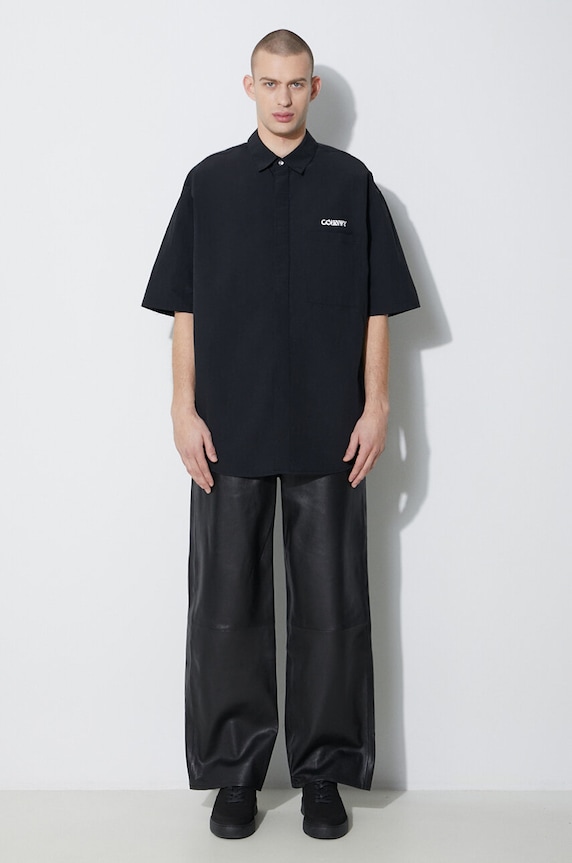 Košile Marcelo Burlon Logo Nylon Over Shirt CMGG005S24FAB0011001 černá SS24
