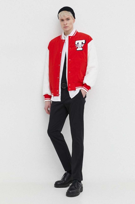 Odzież Tommy Jeans koszula z domieszką lnu DM0DM18962 biały