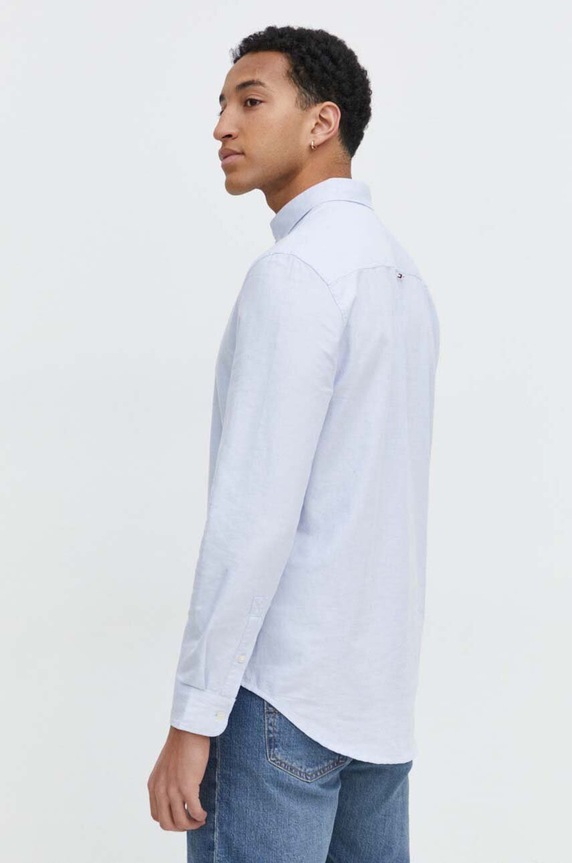 Odzież Tommy Jeans koszula bawełniana DM0DM19134 niebieski