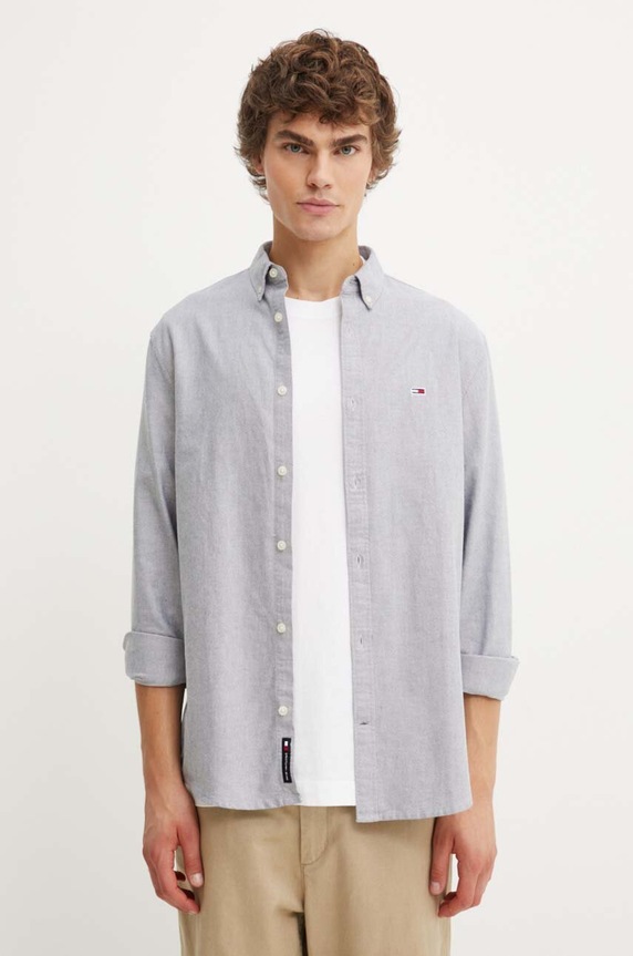 Tommy Jeans koszula bawełniana szary DM0DM19134