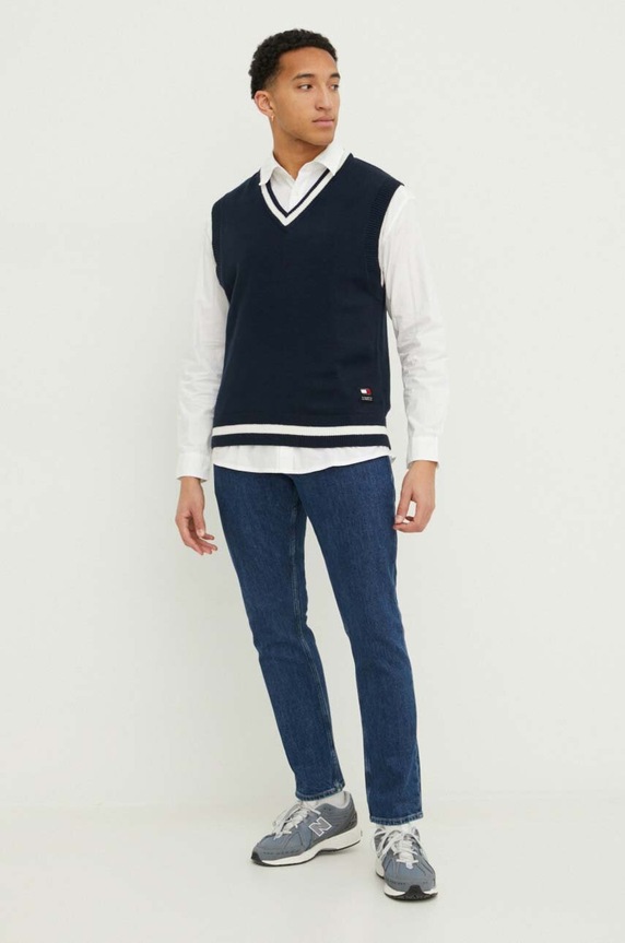 Tommy Jeans koszula bawełniana DM0DM18959 beżowy SS24