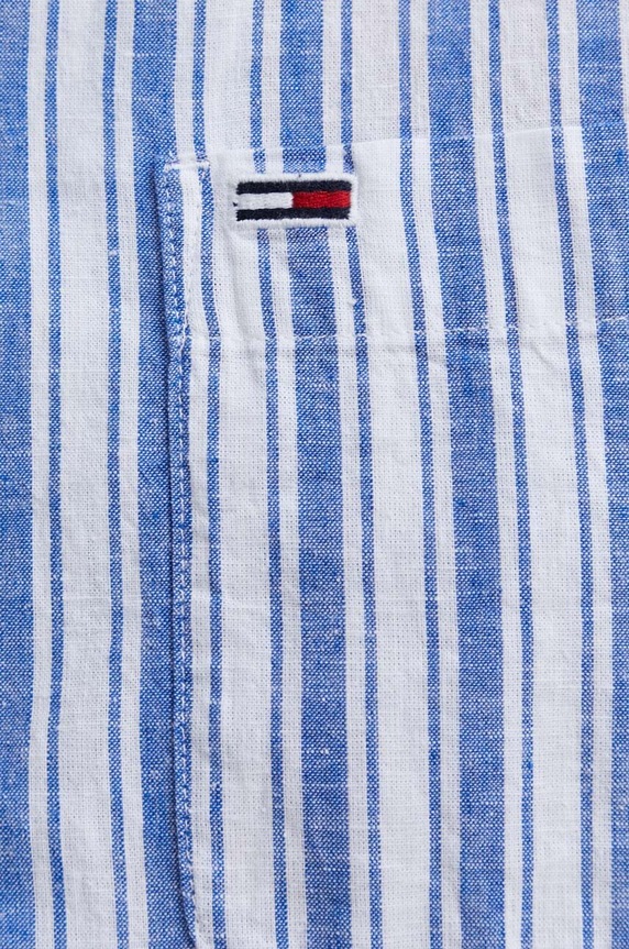 Tommy Jeans koszula z domieszką lnu DM0DM18961 niebieski