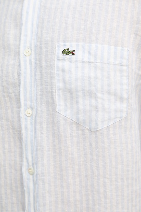 Lacoste košeľa ľanová pánska CH6985 modrá