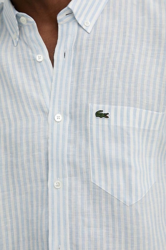 Lacoste cămașă pentru bărbați de in CH6985 albastru SS26