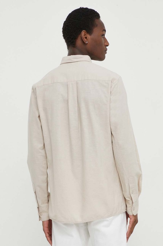 Ruházat Bruuns Bazaar lenvászon ing BBM2368 bézs