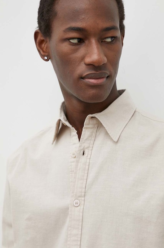 Bruuns Bazaar lenvászon ing bézs BBM2368