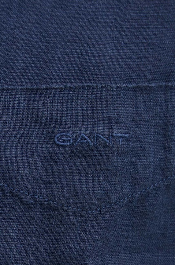 Gant koszula lniana 3240121 granatowy