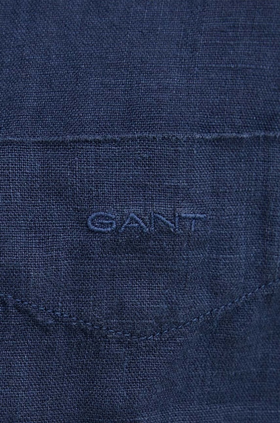 Gant koszula lniana 3240121 granatowy