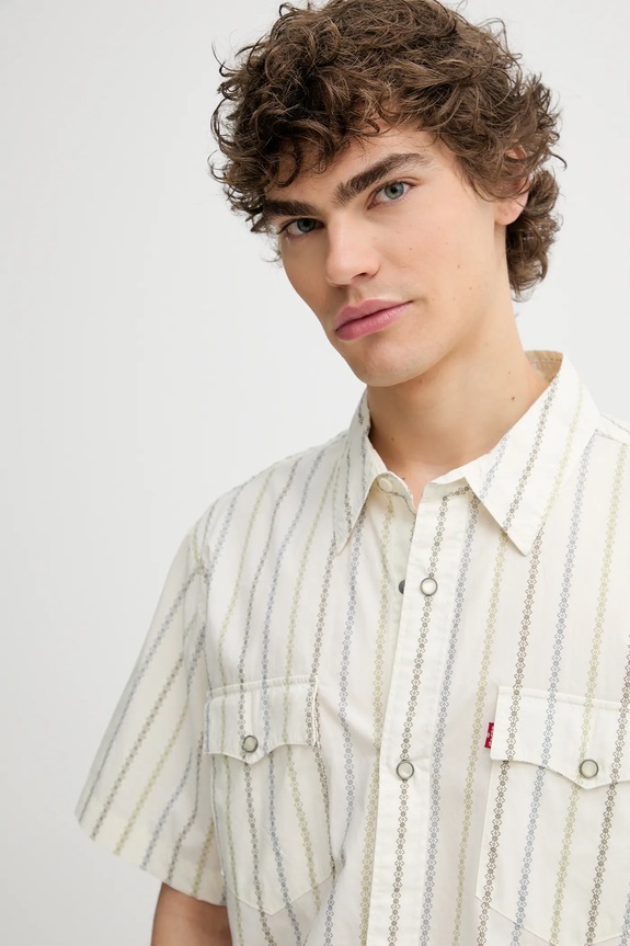 Βαμβακερό πουκάμισο Levi's μπεζ A5722