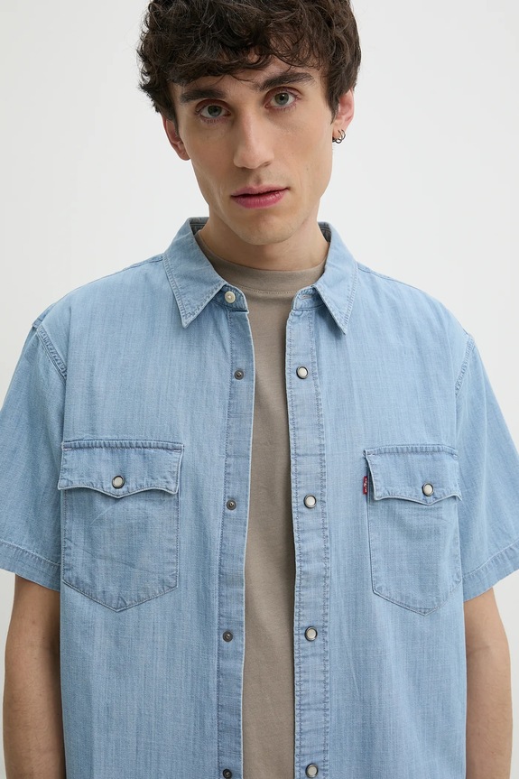Bavlnená košeľa Levi's modrá A5722