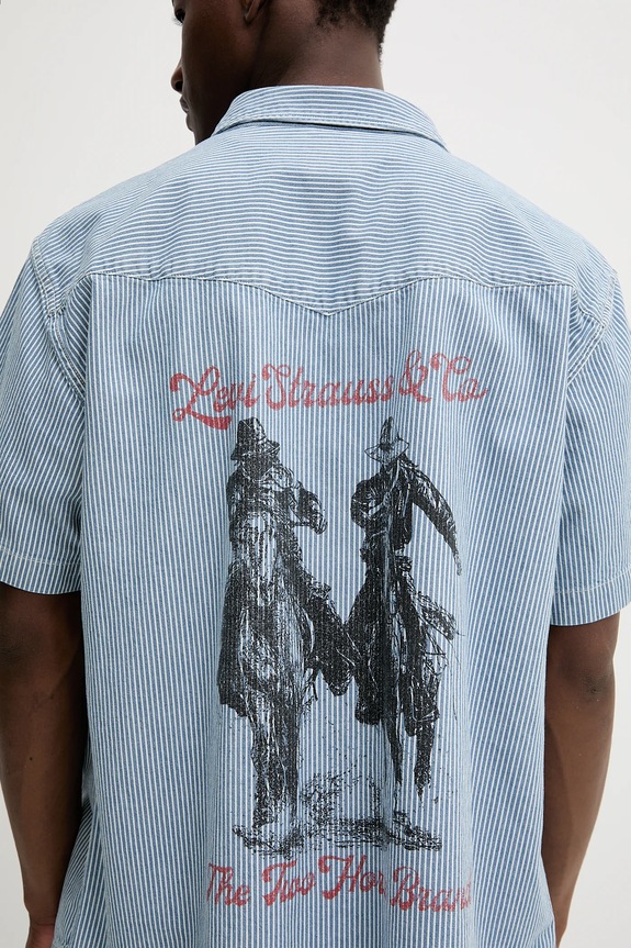 Pamučna košulja Levi's plava A5722