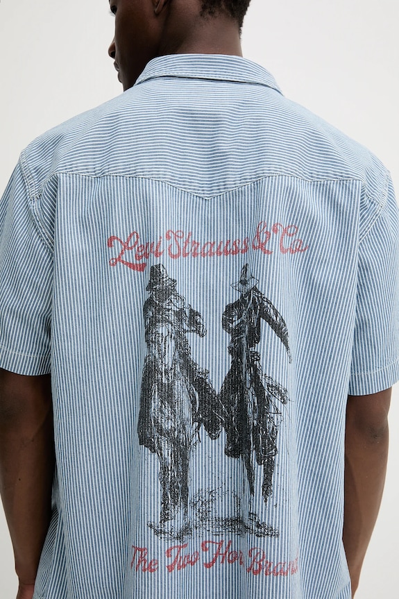 Pamučna košulja Levi's plava A5722