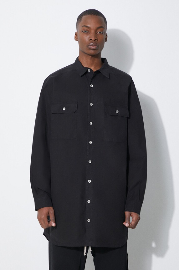 Pamučna košulja Rick Owens Jumbo relaxed crna DU01D1297.P.09