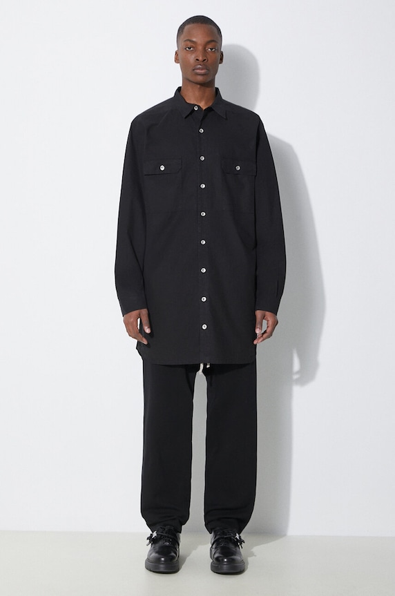 Pamučna košulja Rick Owens Jumbo DU01D1297.P.09 crna SS24