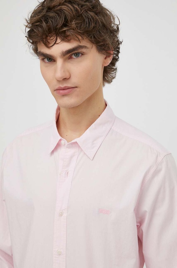 Levi's koszula z elastanem różowy 86625.0045