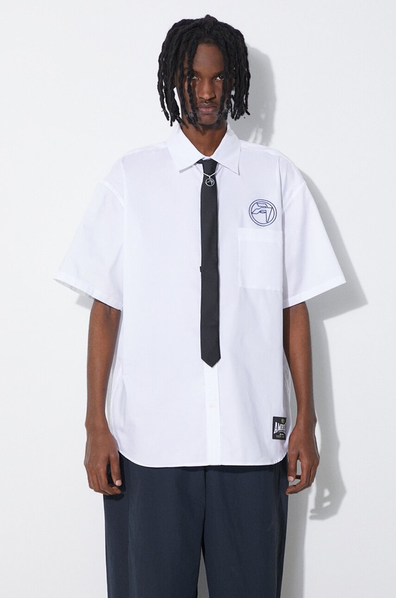 Pamučna košulja AMBUSH Circle Emblem S/S Shirt relaxed bijela BMGG001S24FAB0010145