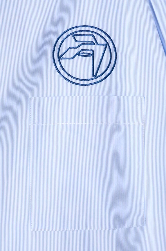 Хлопковая рубашка AMBUSH Emblem Striped S/S Shirt BMGG001S24FAB0024445