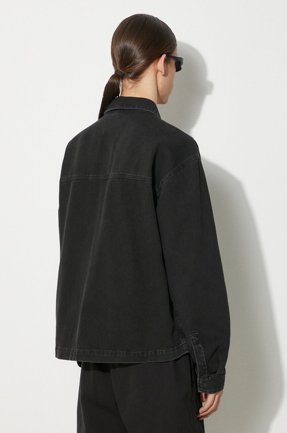 Îmbrăcăminte AMBUSH camasa din bumbac Boxy Fit Longleeve Denim Shirt BMYD002S24DEN0011100 negru