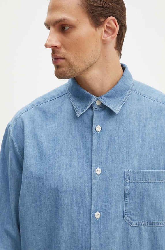 A.P.C. koszula jeansowa chemise math niebieski COGXX.H12584.IAB