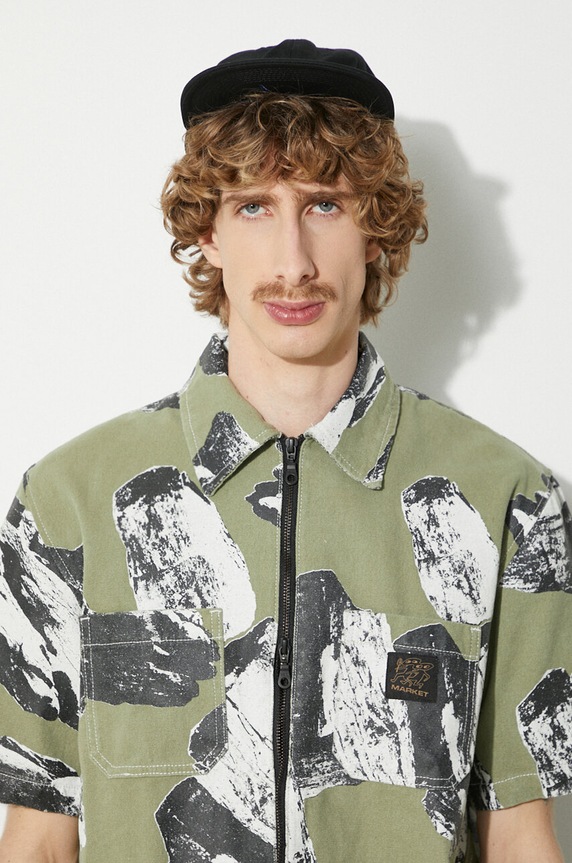 Памучна риза Market Talus Work Shirt 369000152 зелен