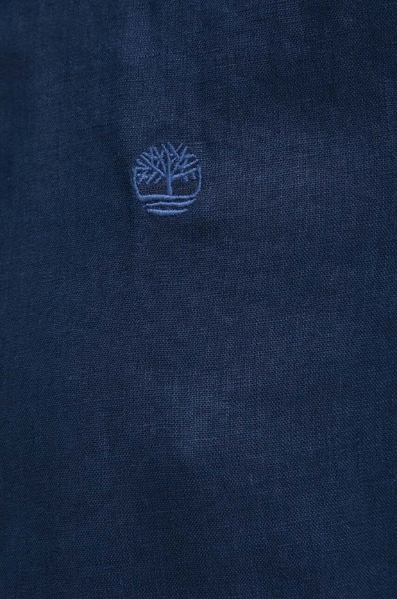 Πουκάμισο από λινό Timberland TB0A2DC34331 σκούρο μπλε SS24