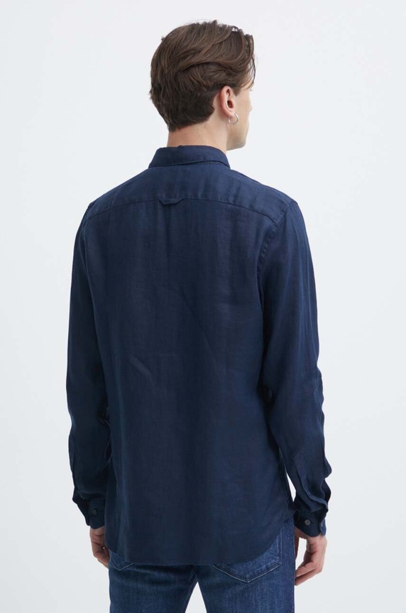 Ρούχα Πουκάμισο από λινό Timberland TB0A2DC34331 σκούρο μπλε