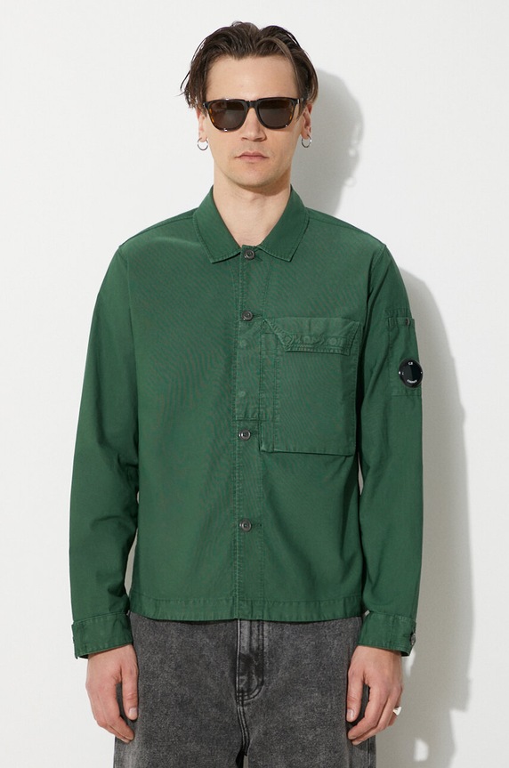 Дрехи Памучна риза C.P. Company Ottoman 16CMSH153A006406O зелен