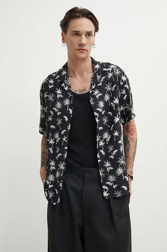 Košeľa The Kooples regular čierna HCCC28066K