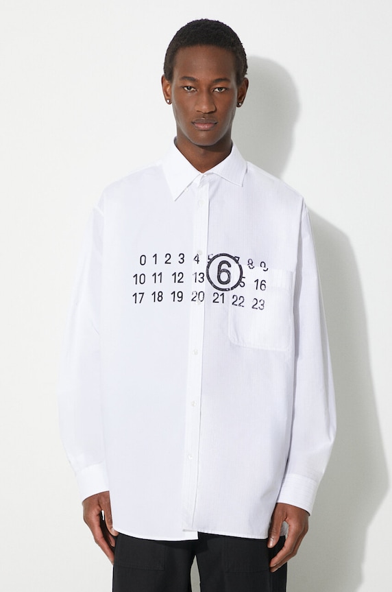 MM6 Maison Margiela cotton shirt button-down white SH0DT0005