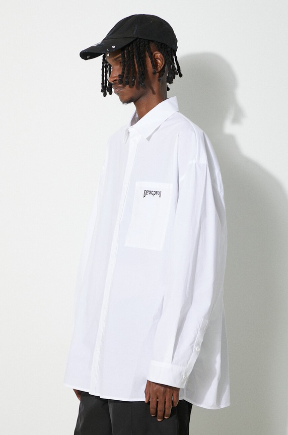 Памучна риза 032C 'Psychic' Wide Shoulder Shirt бял SS24.W.0022