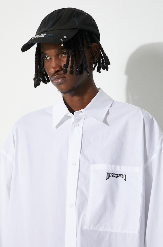 Памучна риза 032C 'Psychic' Wide Shoulder Shirt SS24.W.0022 бял