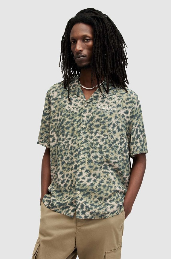 Košeľa AllSaints UNDRGRND CM SS SHIRT relaxed viacfarebná MS578Z