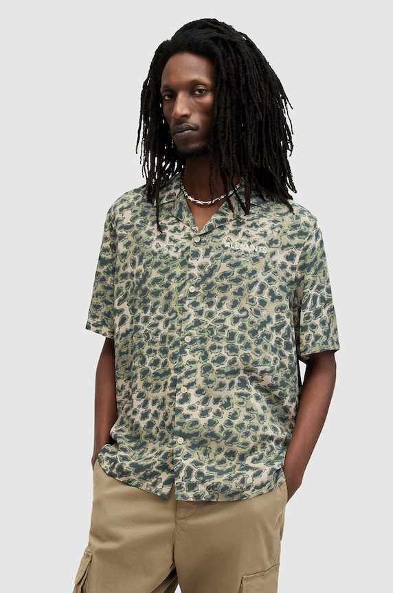 Košeľa AllSaints UNDRGRND CM SS SHIRT relaxed viacfarebná MS578Z