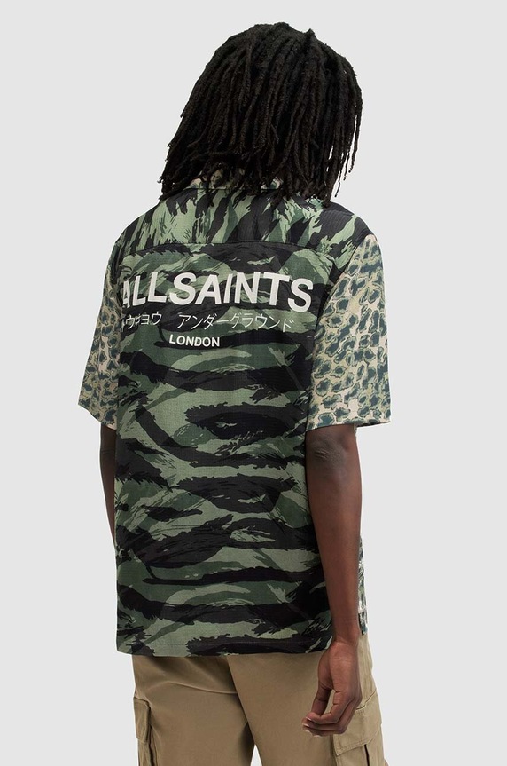 Košeľa AllSaints UNDRGRND CM SS SHIRT MS578Z viacfarebná