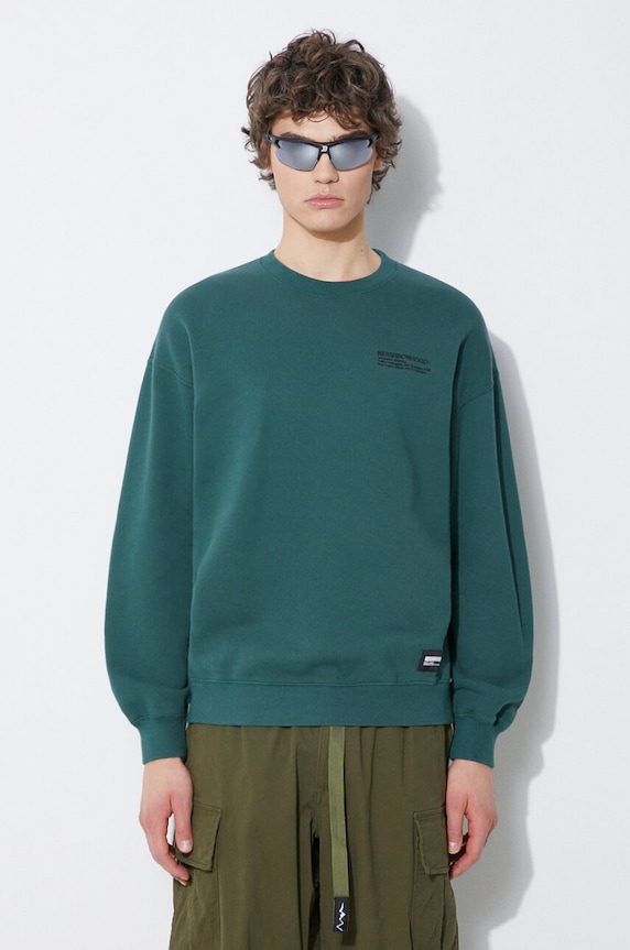 Хлопковая кофта NEIGHBORHOOD Plain хлопок зелёный 241FPNH.CSM01