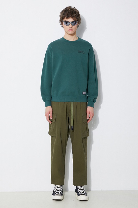 Хлопковая кофта NEIGHBORHOOD Plain 241FPNH.CSM01 зелёный SS24