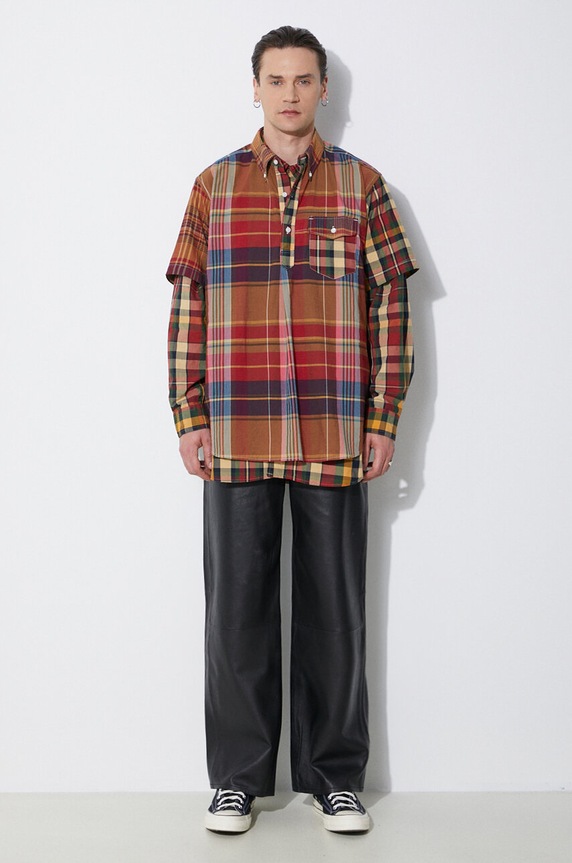Памучна риза Engineered Garments Work OR029.ES058 зелен SS24