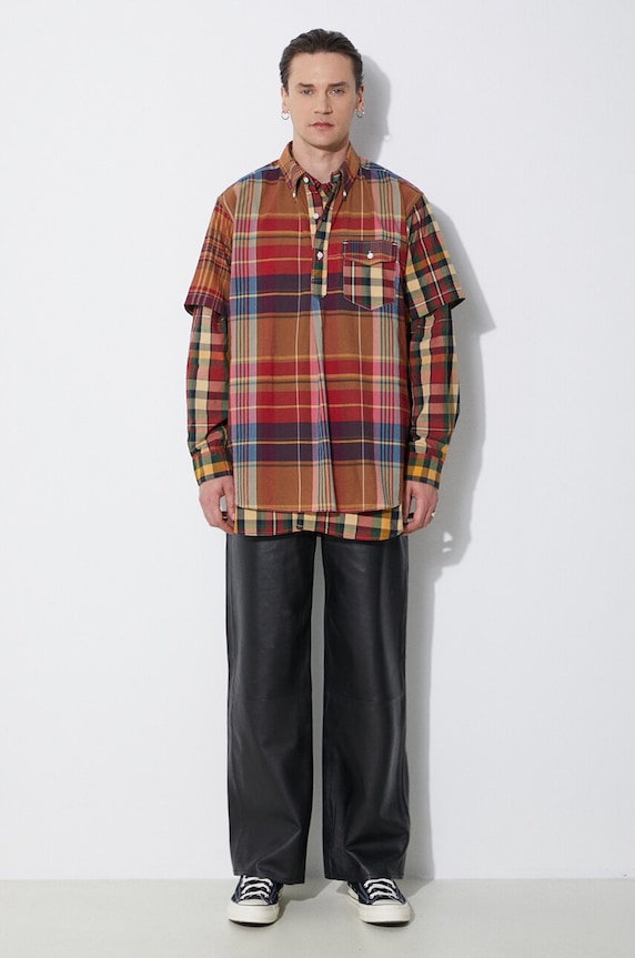 Памучна риза Engineered Garments Work OR029.ES058 зелен SS24