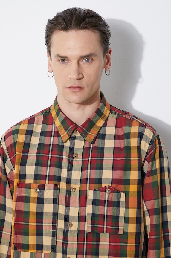 Памучна риза Engineered Garments Work OR029.ES058 зелен