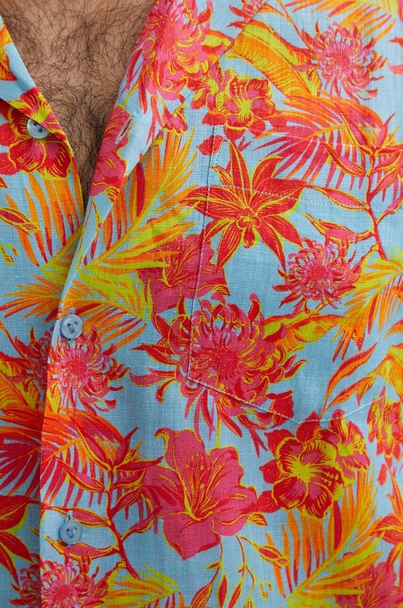 Vilebrequin koszula lniana CHARLI HARAU203 multicolor SS24