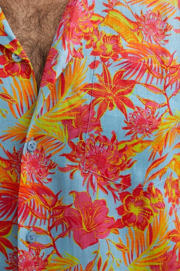 Vilebrequin koszula lniana CHARLI HARAU203 multicolor SS24