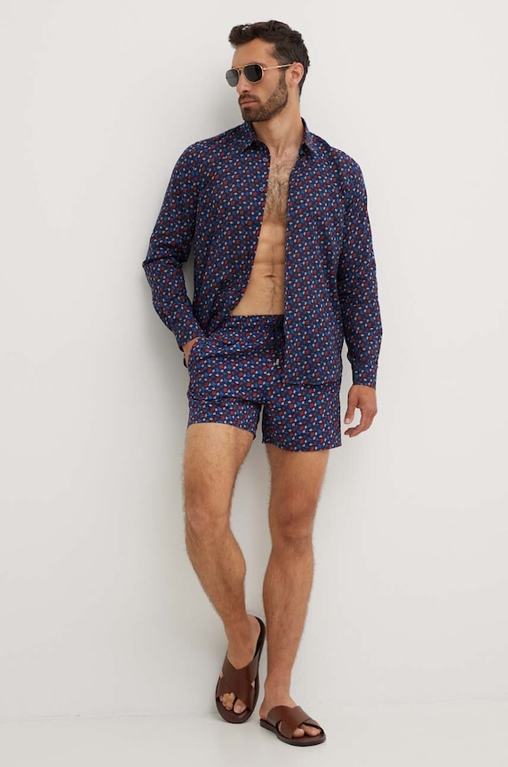 Abbigliamento Vilebrequin camicia in cotone CARACAL CCAAV239 blu navy