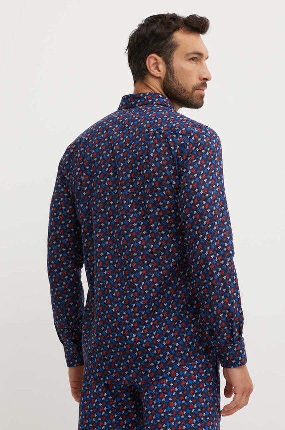 Vilebrequin camicia in cotone CARACAL blu navy CCAAV239