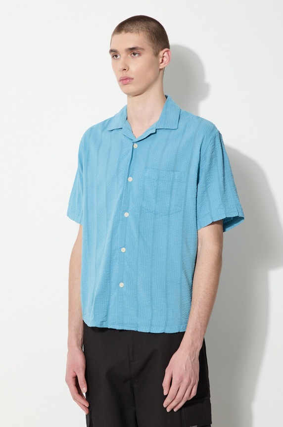 Corridor shirt Striped Seersucker SS0014 blue