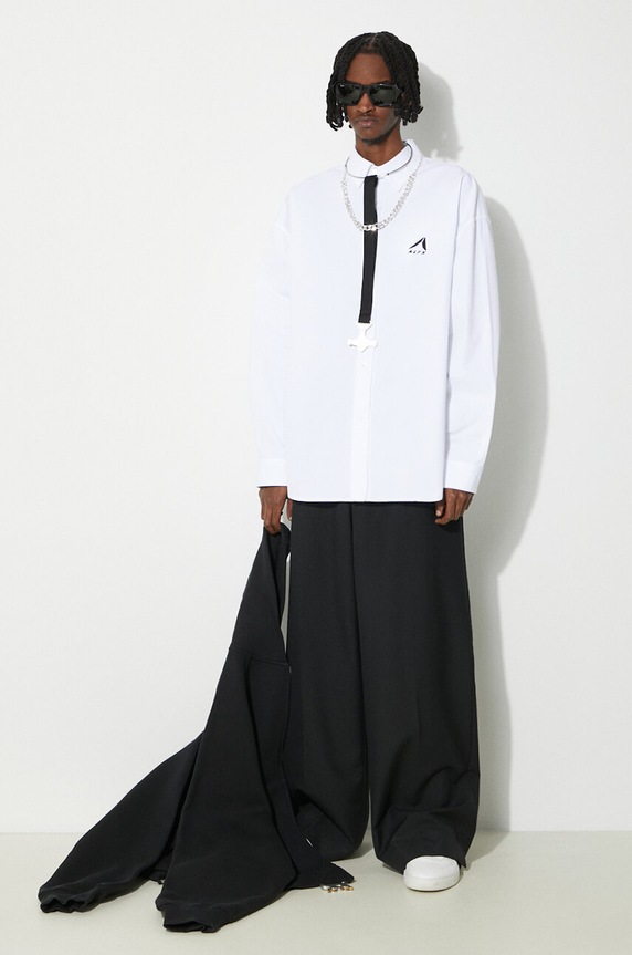 Памучна риза 1017 ALYX 9SM Oversized Logo Poplin Shirt AAMSH0234FA01 бял SS24